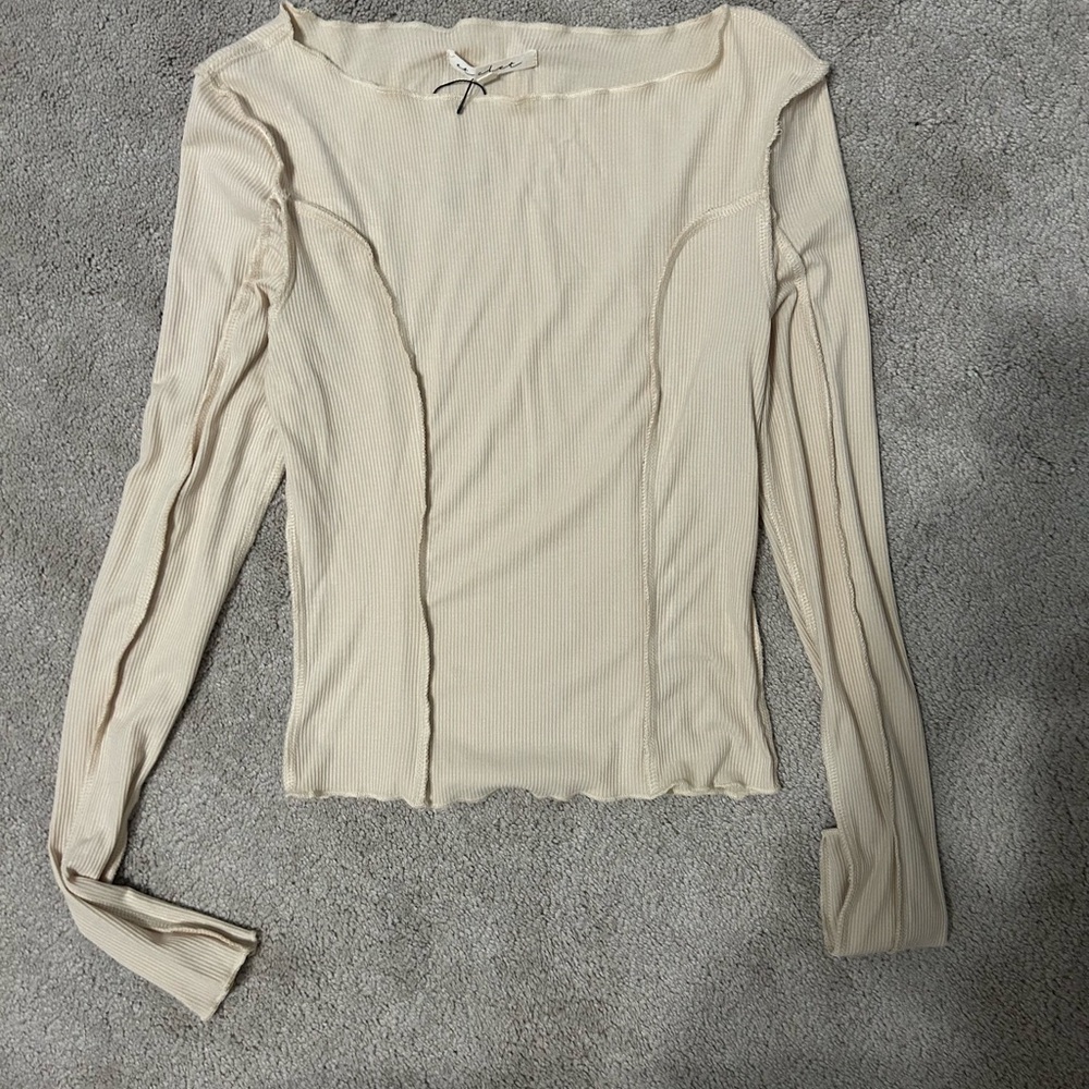 Elegant Cream Long Sleeve Top